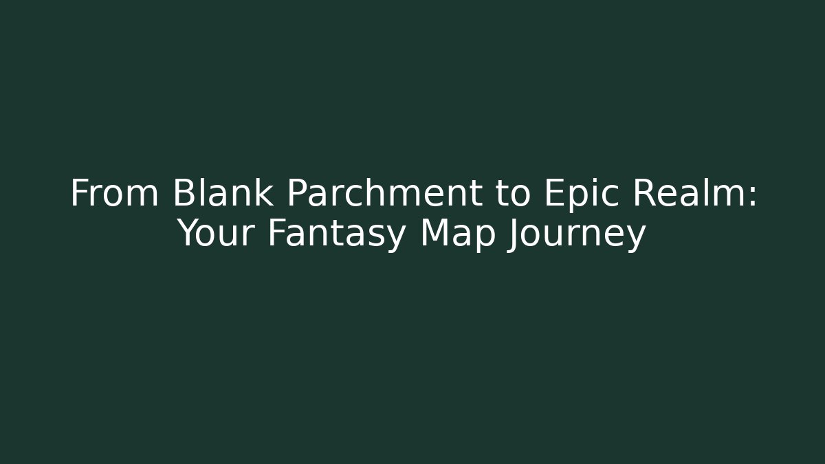 From Blank Parchment to Epic Realm: Your Fantasy Map Journey