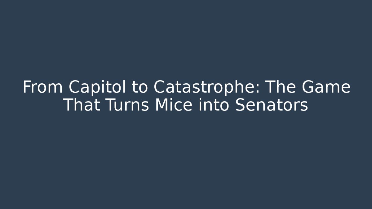 From Capitol to Catastrophe: The Game That Turns Mice into Senators