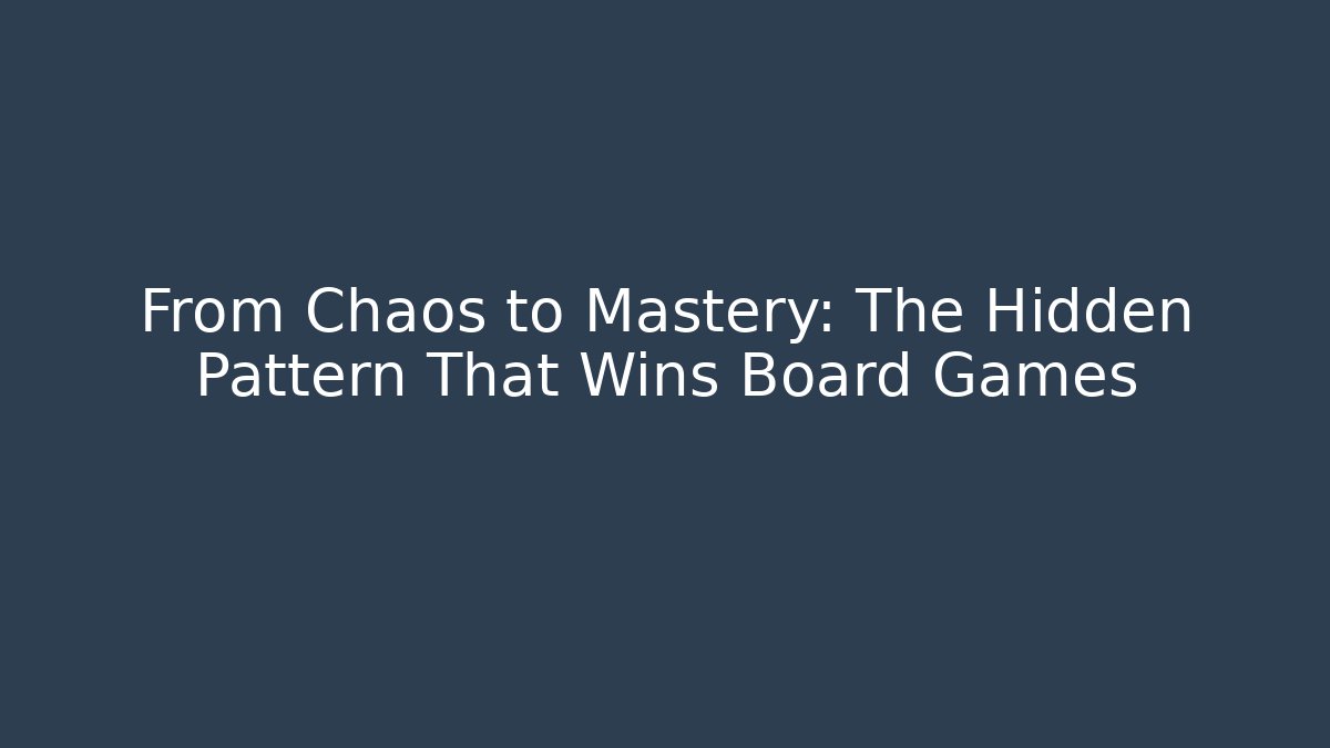 From Chaos to Mastery: The Hidden Pattern That Wins Board Games