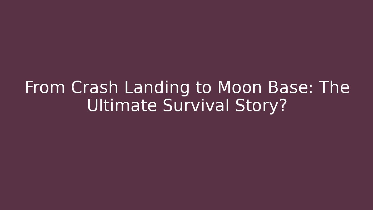 From Crash Landing to Moon Base: The Ultimate Survival Story?