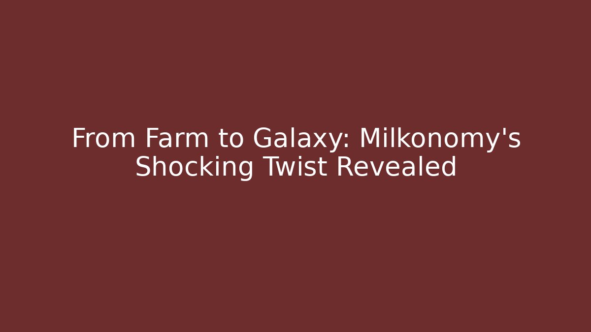 From Farm to Galaxy: Milkonomy's Shocking Twist Revealed