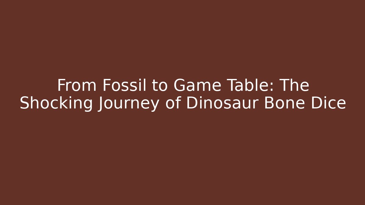 From Fossil to Game Table: The Shocking Journey of Dinosaur Bone Dice