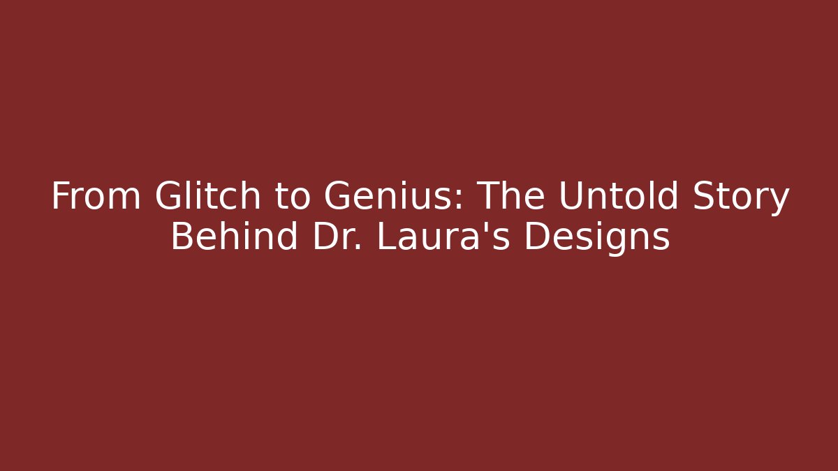 From Glitch to Genius: The Untold Story Behind Dr. Laura's Designs