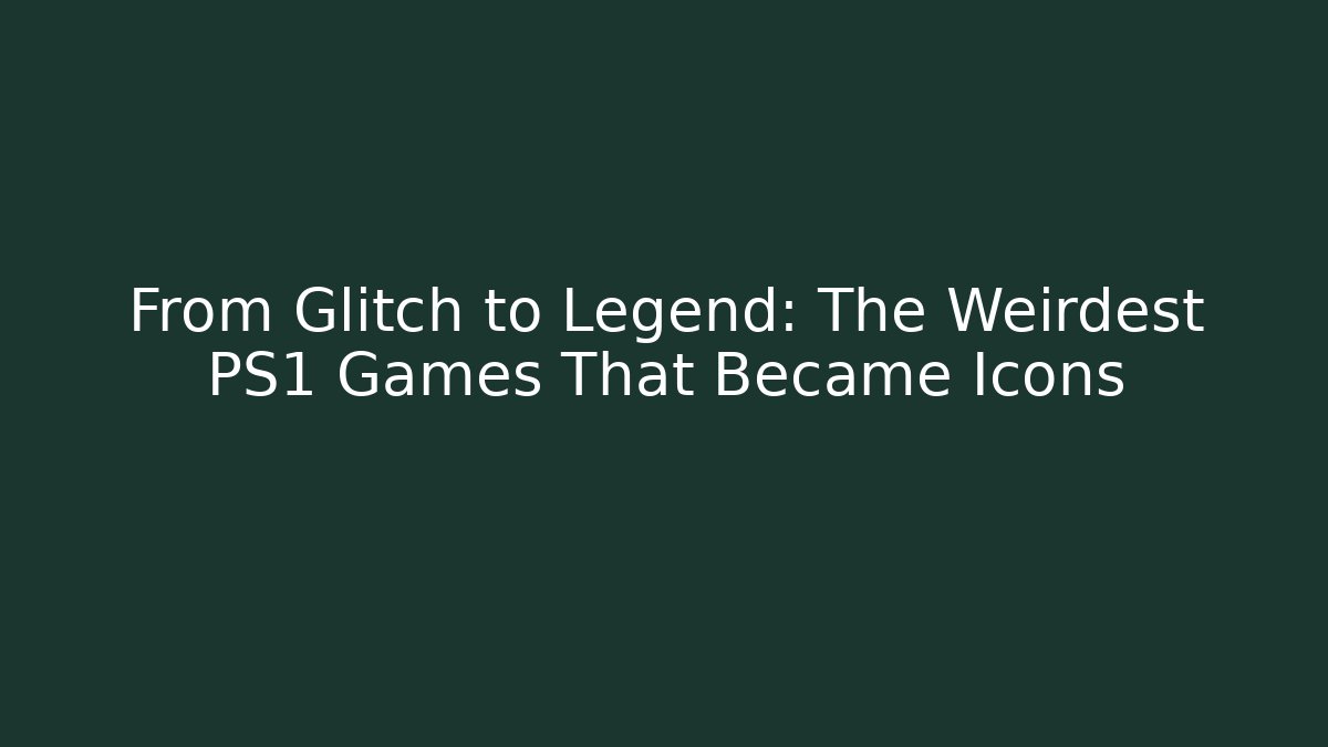 From Glitch to Legend: The Weirdest PS1 Games That Became Icons