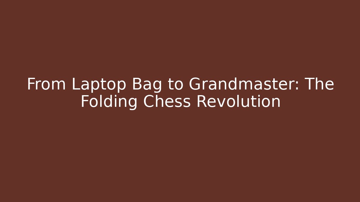 From Laptop Bag to Grandmaster: The Folding Chess Revolution