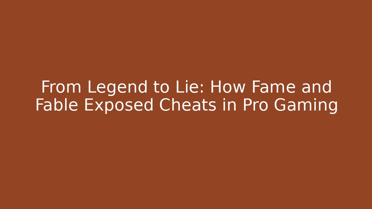 From Legend to Lie: How Fame and Fable Exposed Cheats in Pro Gaming