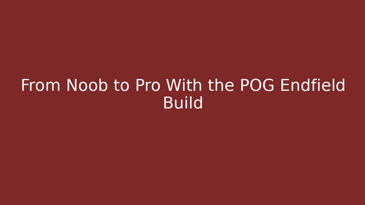 From Noob to Pro With the POG Endfield Build