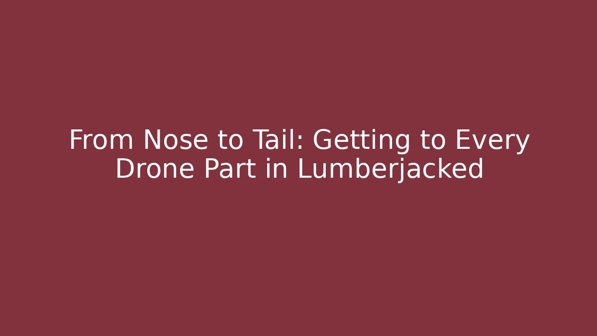 From Nose to Tail: Getting to Every Drone Part in Lumberjacked