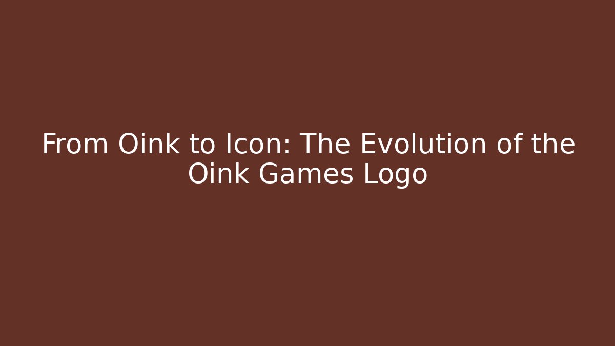From Oink to Icon: The Evolution of the Oink Games Logo