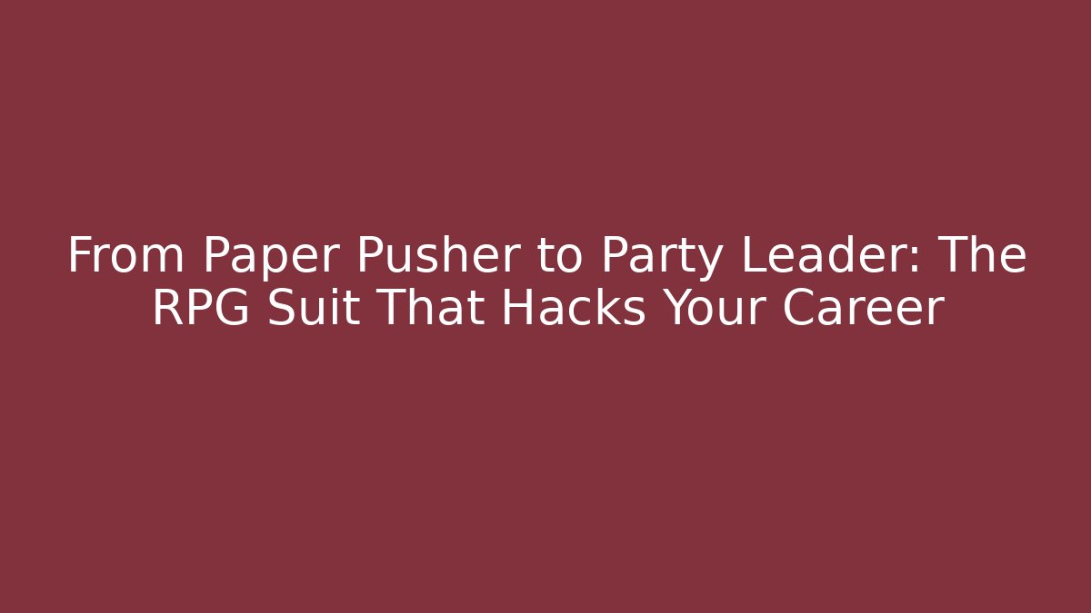 From Paper Pusher to Party Leader: The RPG Suit That Hacks Your Career