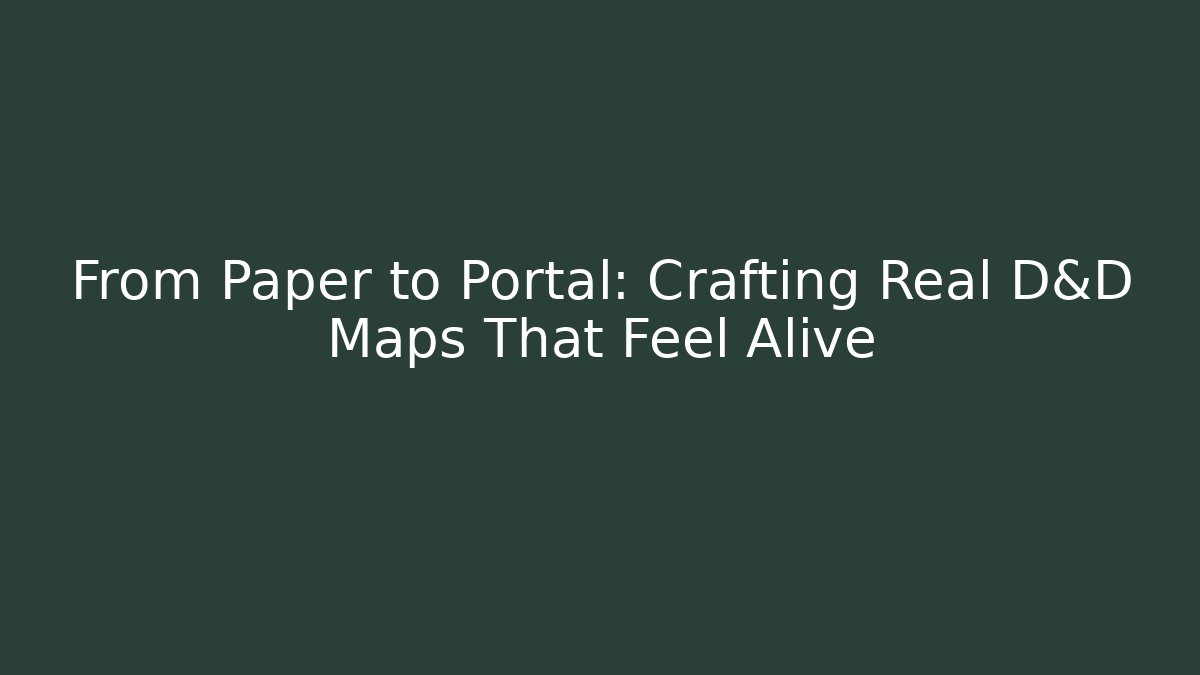 From Paper to Portal: Crafting Real D&D Maps That Feel Alive