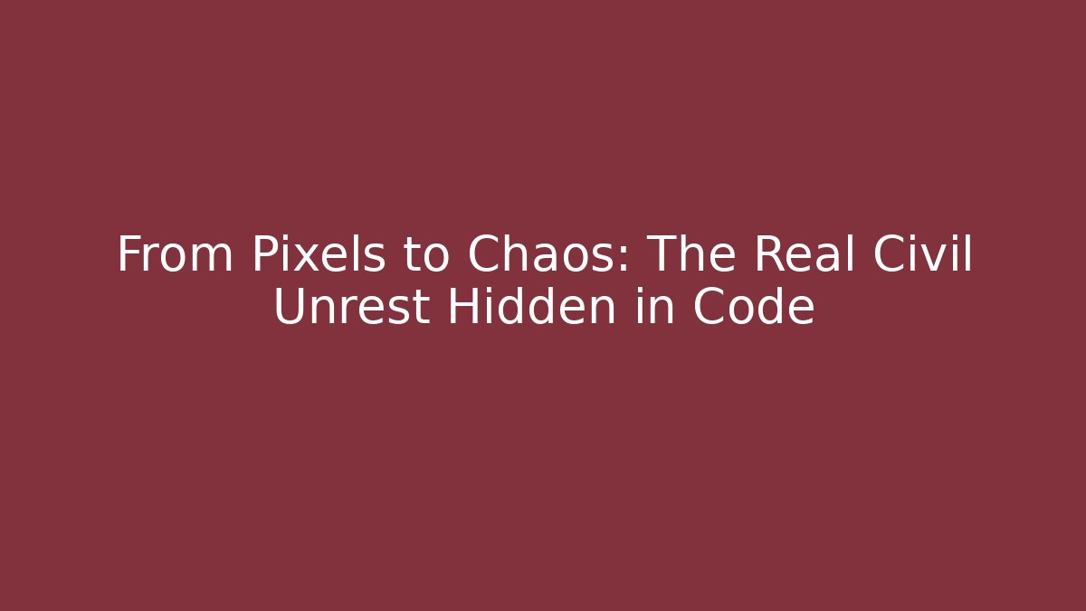 From Pixels to Chaos: The Real Civil Unrest Hidden in Code