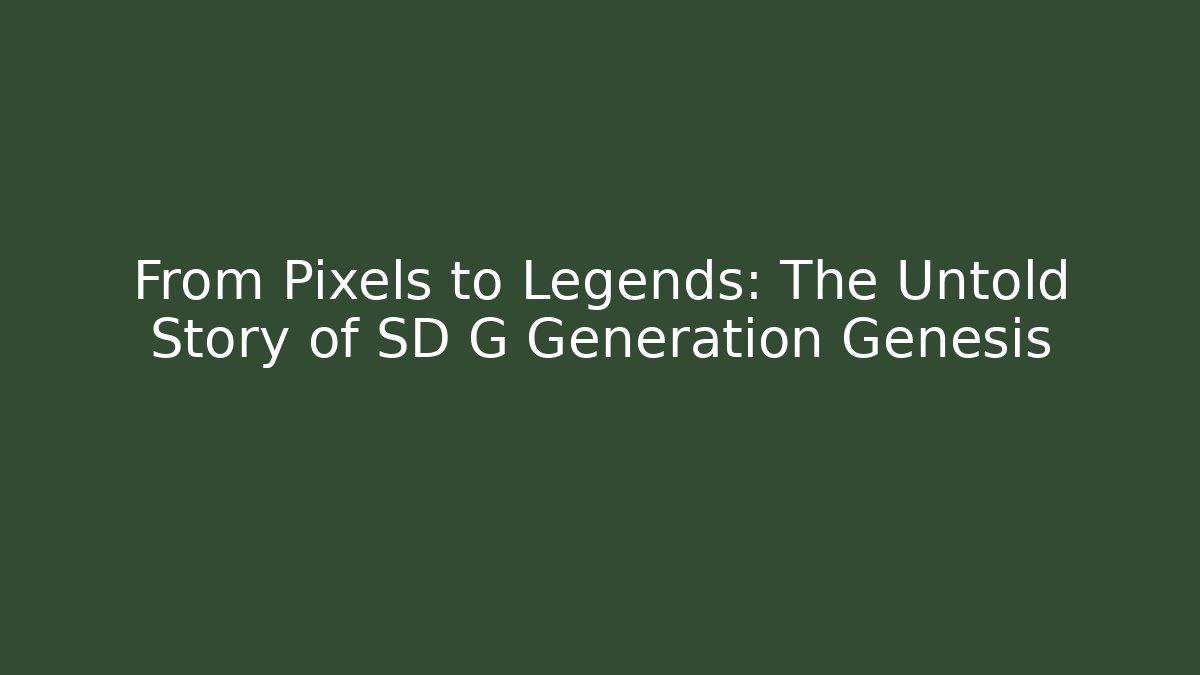 From Pixels to Legends: The Untold Story of SD G Generation Genesis