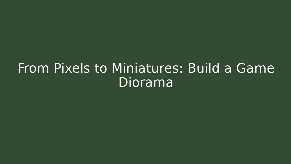 From Pixels to Miniatures: Build a Game Diorama