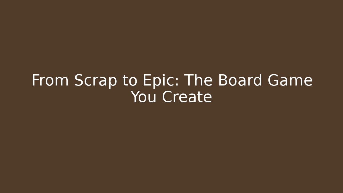 From Scrap to Epic: The Board Game You Create - Create More Assets