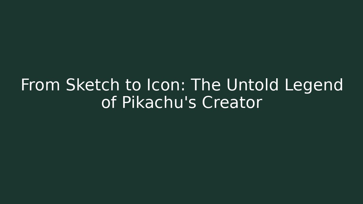 From Sketch to Icon: The Untold Legend of Pikachu’s Creator
