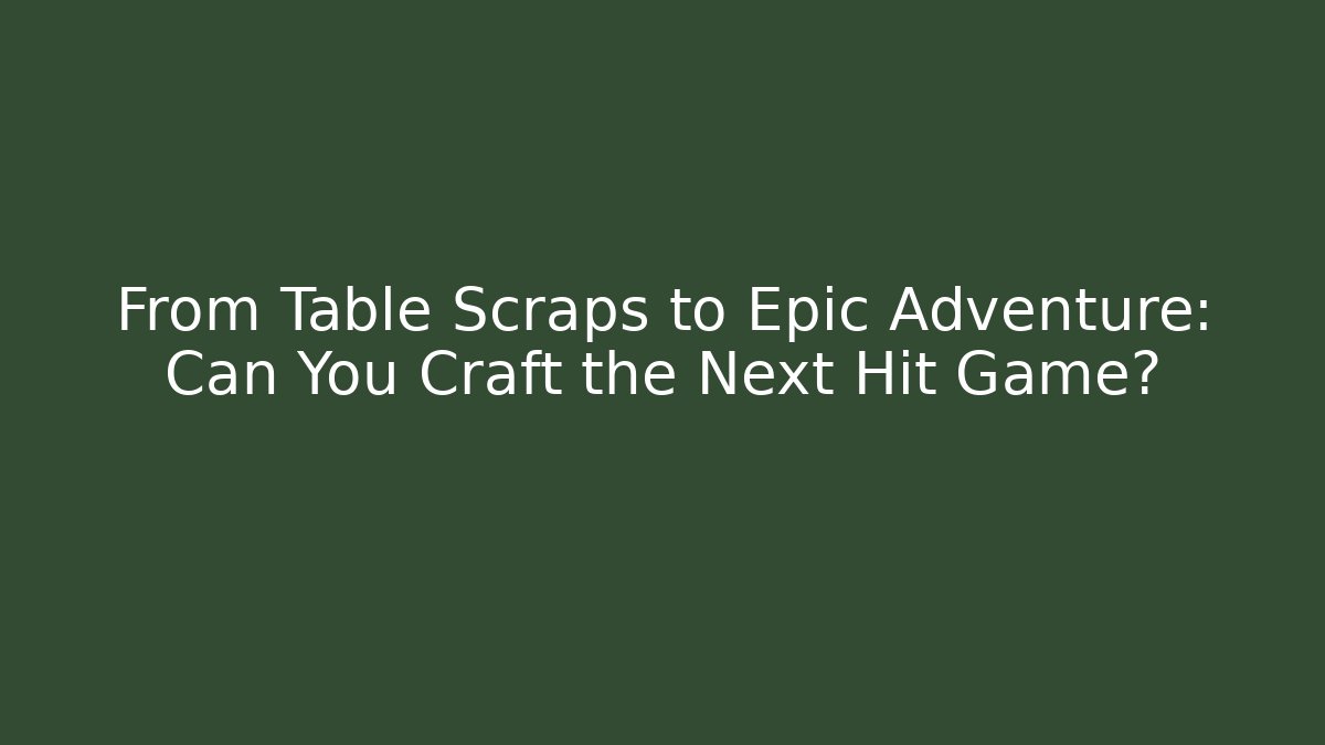 From Table Scraps to Epic Adventure: Can You Craft the Next Hit Game?
