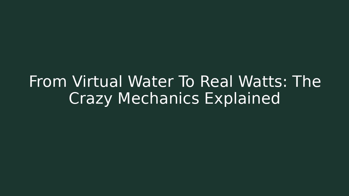 From Virtual Water To Real Watts: The Crazy Mechanics Explained