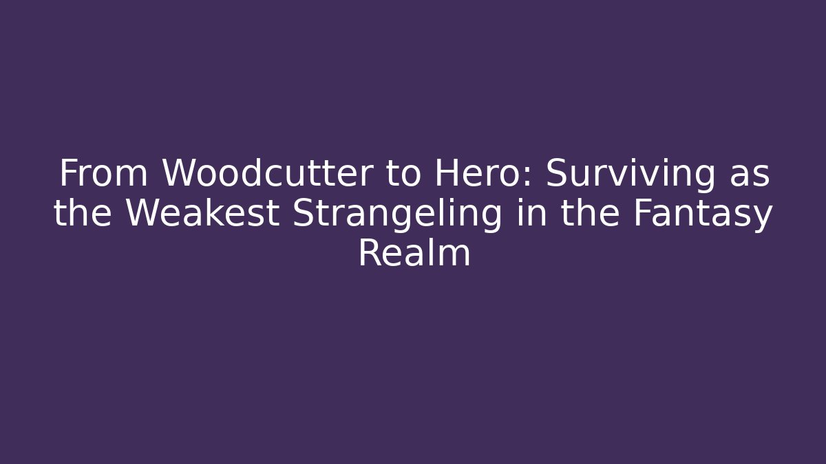 From Woodcutter to Hero: Surviving as the Weakest Strangeling in the Fantasy Realm