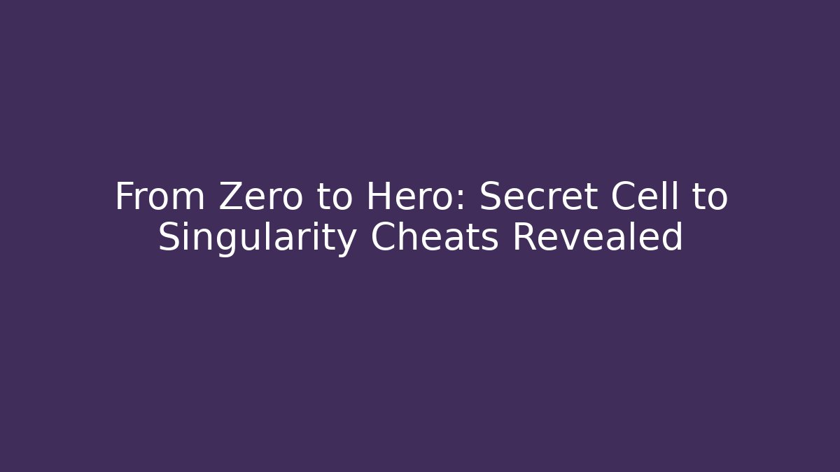 From Zero to Hero: Secret Cell to Singularity Cheats Revealed