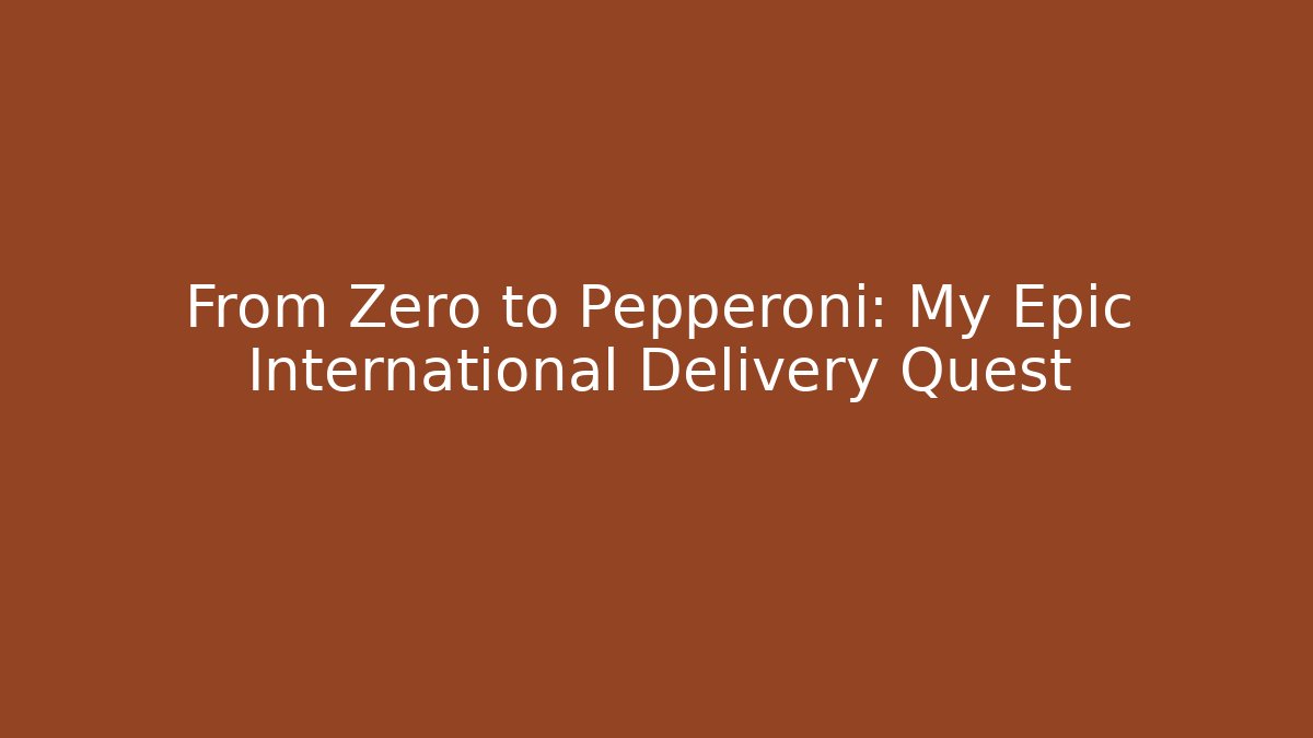 From Zero to Pepperoni: My Epic International Delivery Quest - Create More Assets