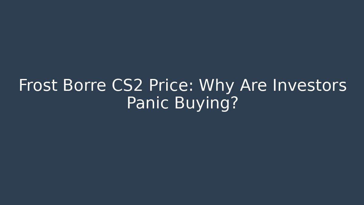 Frost Borre CS2 Price: Why Are Investors Panic Buying?