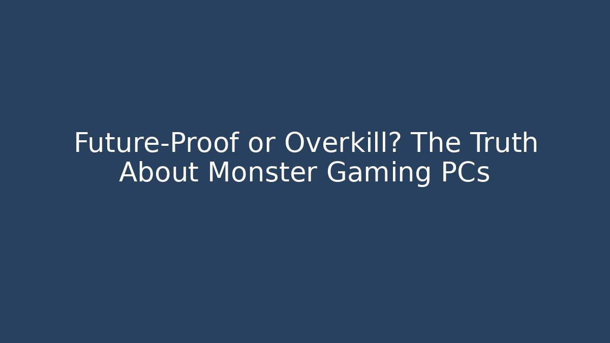 Future-Proof or Overkill? The Truth About Monster Gaming PCs
