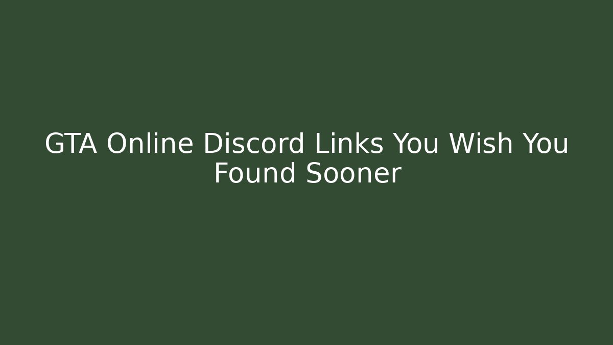 GTA Online Discord Links You Wish You Found Sooner