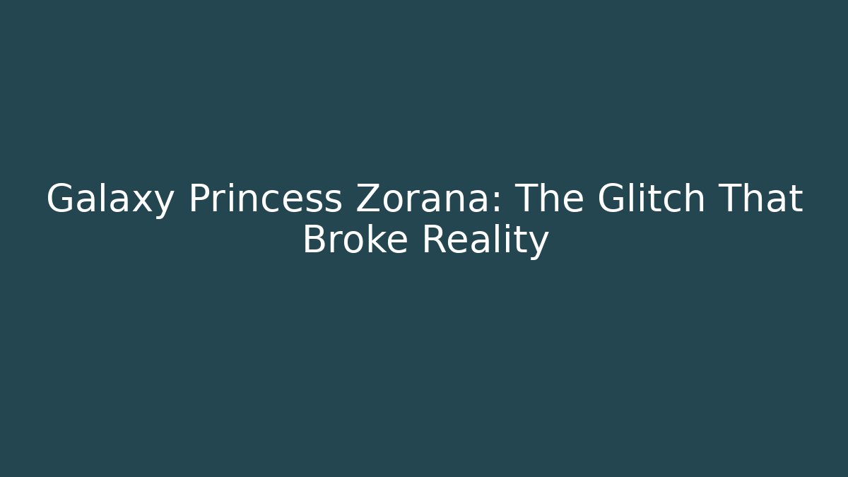 Galaxy Princess Zorana: The Glitch That Broke Reality