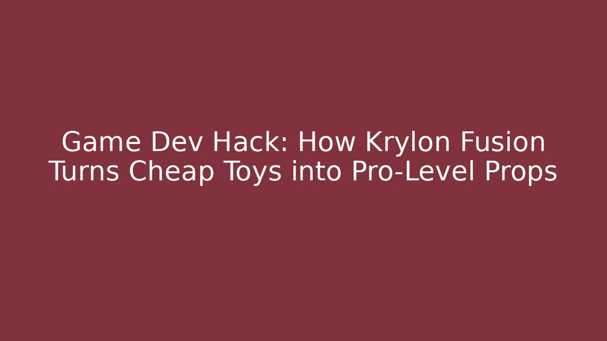 Game Dev Hack: How Krylon Fusion Turns Cheap Toys into Pro-Level Props
