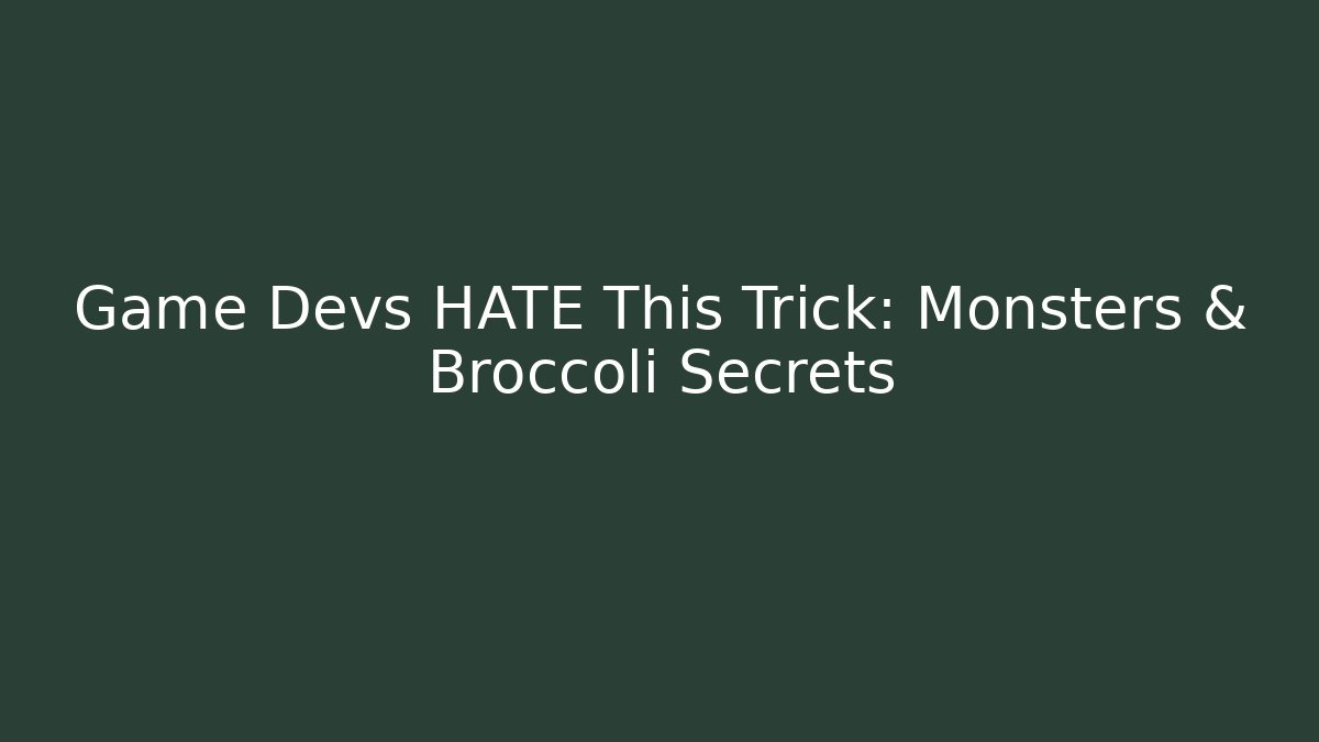 Game Devs HATE This Trick: Monsters & Broccoli Secrets - Create More Assets