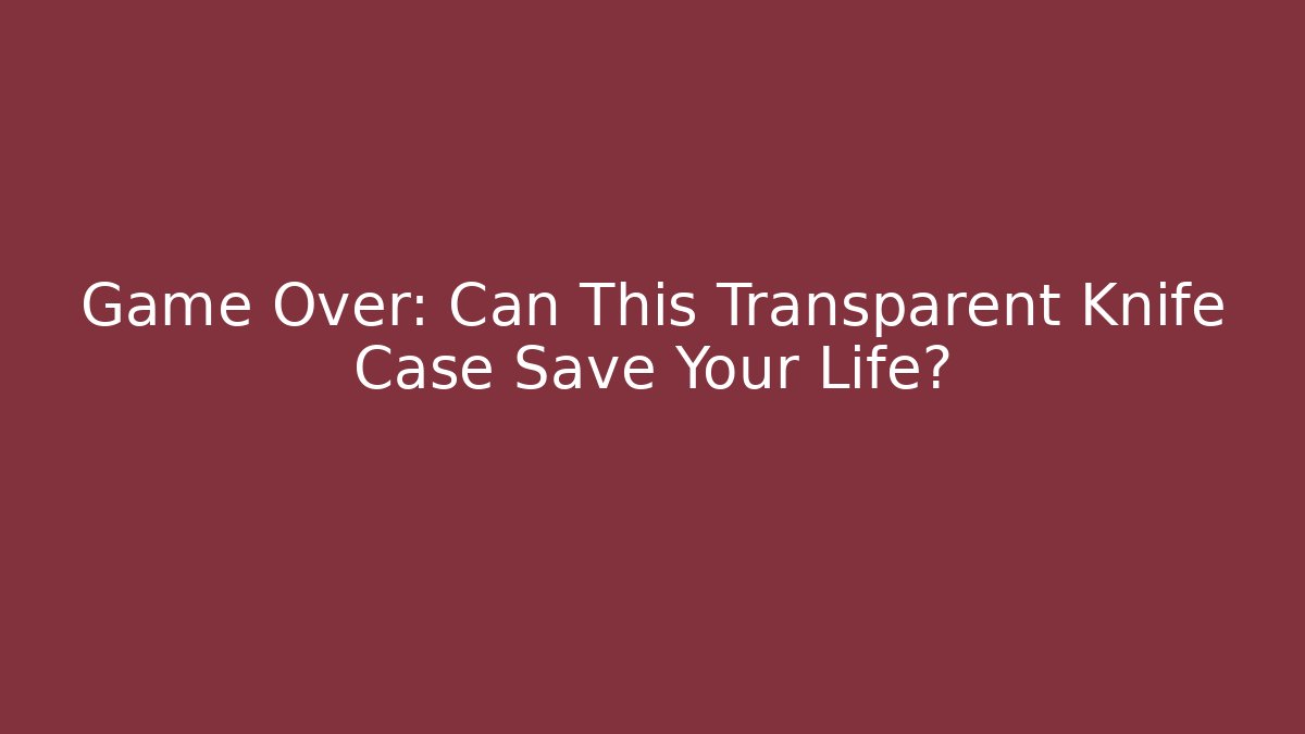 Game Over: Can This Transparent Knife Case Save Your Life?