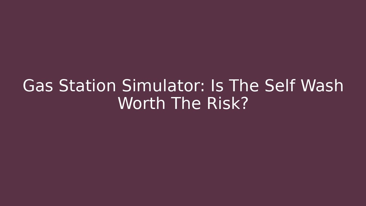 Gas Station Simulator: Is The Self Wash Worth The Risk?