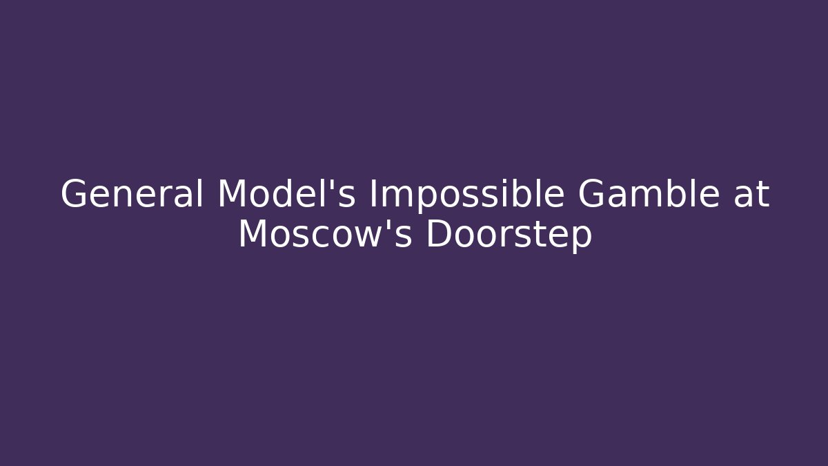 General Model's Impossible Gamble at Moscow's Doorstep