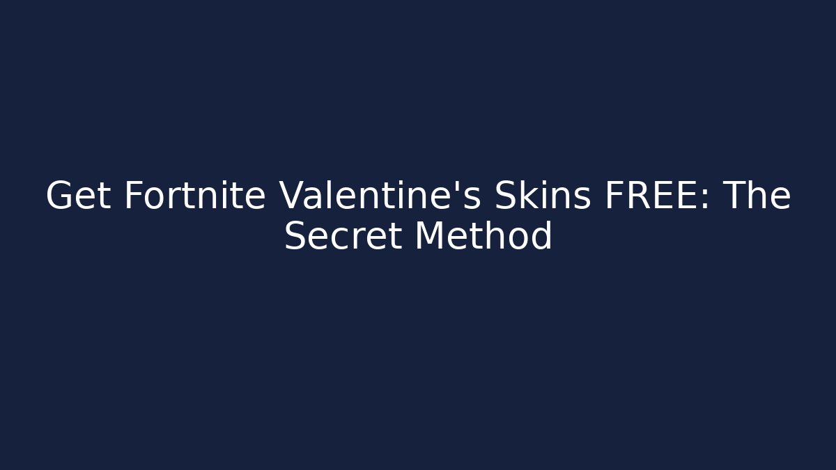 Get Fortnite Valentine's Skins FREE: The Secret Method
