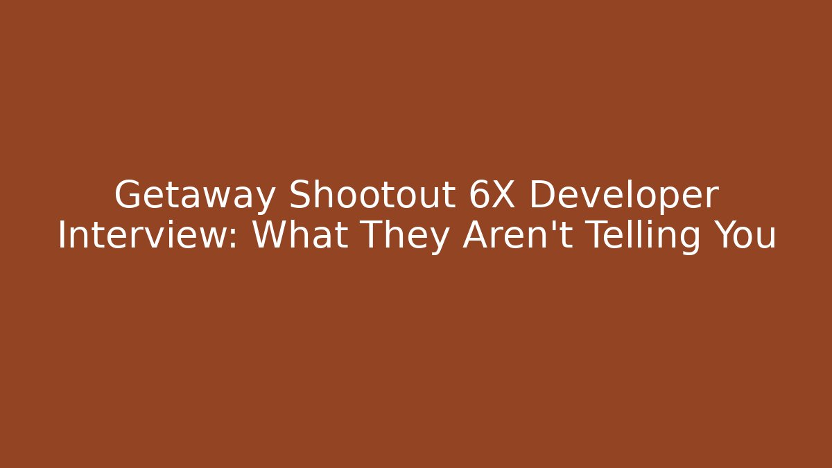 Getaway Shootout 6X Developer Interview: What They Aren’t Telling You