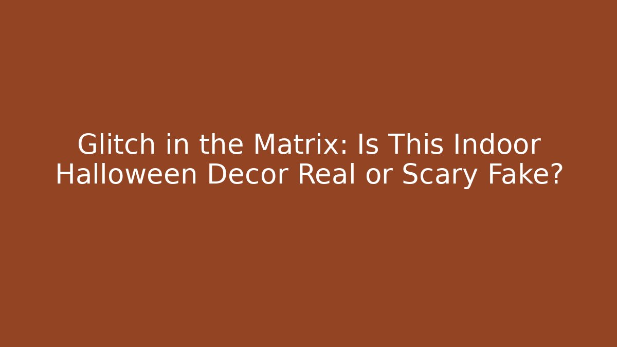 Glitch in the Matrix: Is This Indoor Halloween Decor Real or Scary Fake?