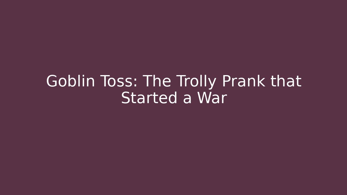 Goblin Toss: The Trolly Prank that Started a War