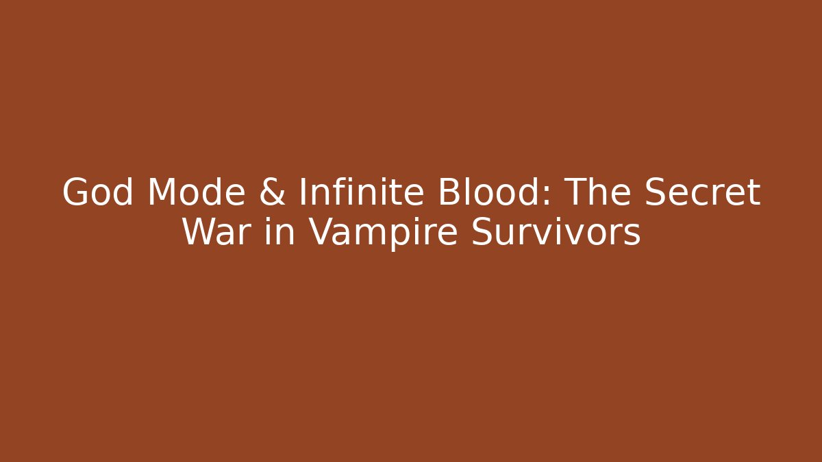 God Mode & Infinite Blood: The Secret War in Vampire Survivors