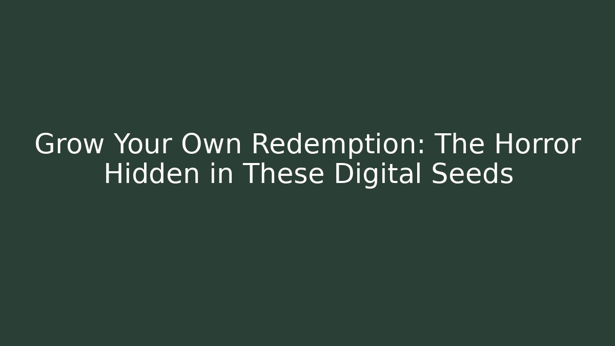 Grow Your Own Redemption: The Horror Hidden in These Digital Seeds
