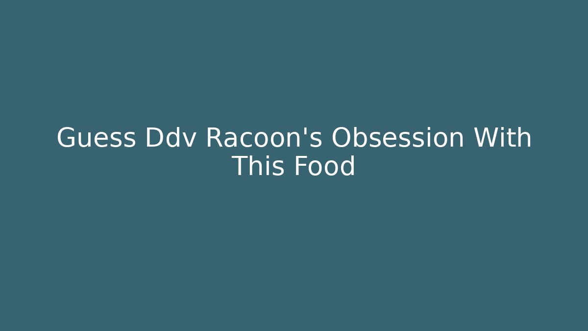 Guess Ddv Racoon's Obsession With This Food