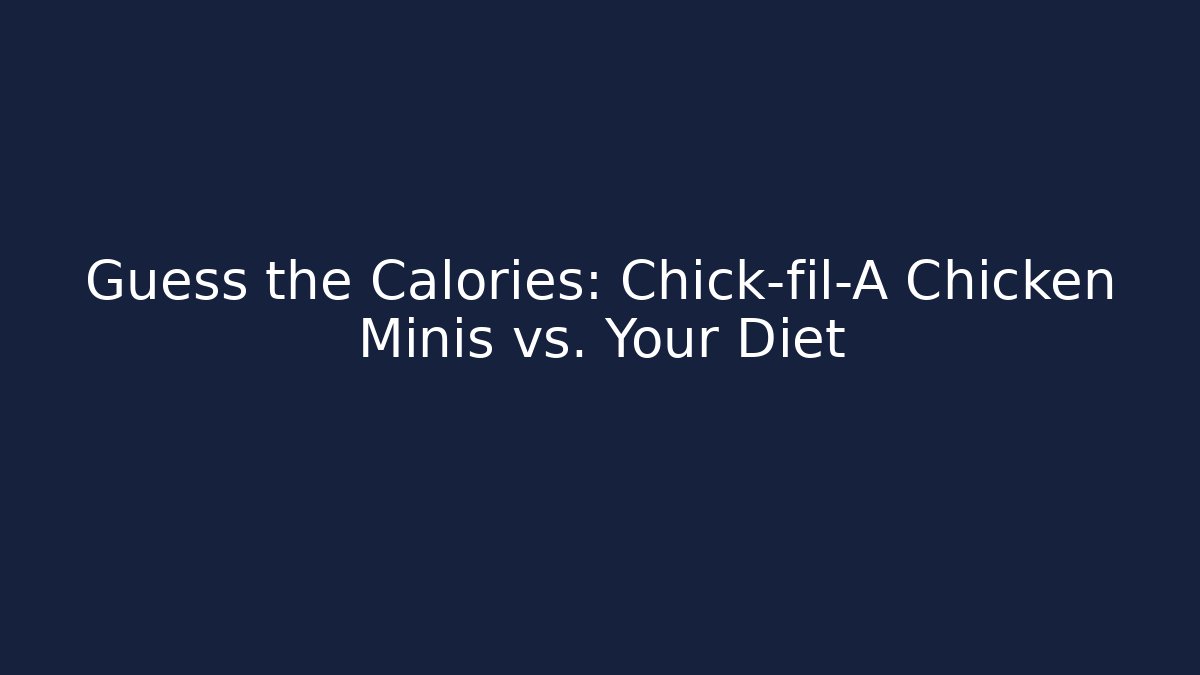 Guess the Calories: Chick-fil-A Chicken Minis vs. Your Diet