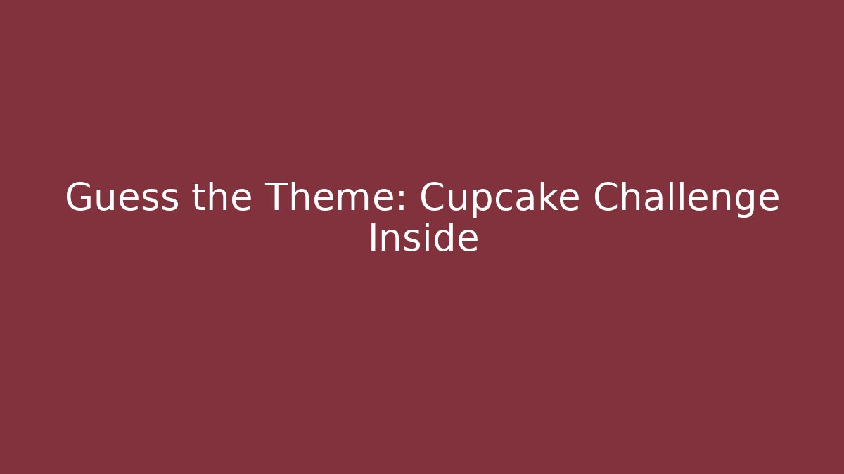 Guess the Theme: Cupcake Challenge Inside - Create More Assets