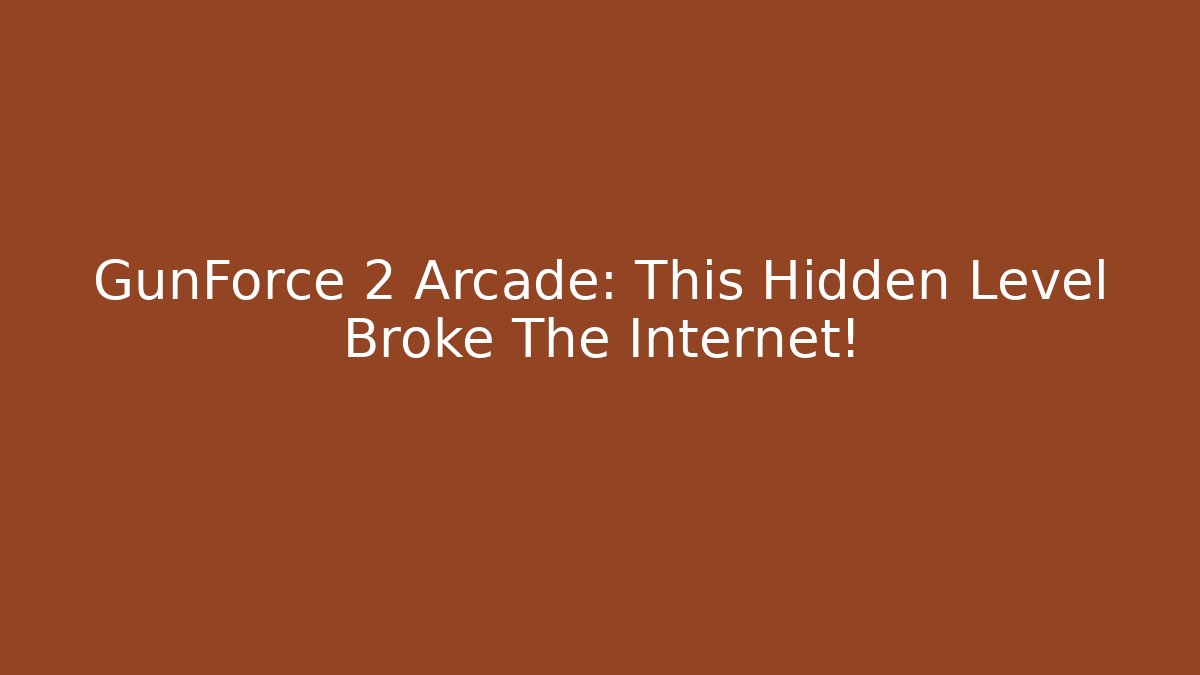 GunForce 2 Arcade: This Hidden Level Broke The Internet! - Create More Assets