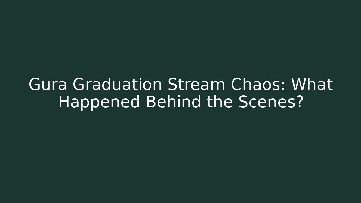 Gura Graduation Stream Chaos: What Happened Behind the Scenes?