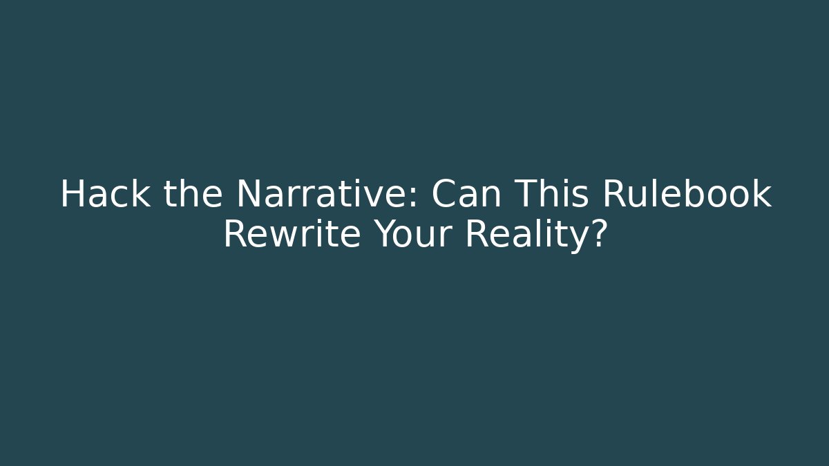 Hack the Narrative: Can This Rulebook Rewrite Your Reality? - Create More Assets