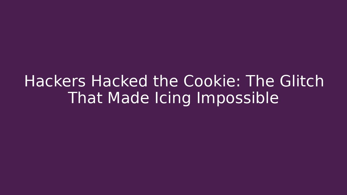 Hackers Hacked the Cookie: The Glitch That Made Icing Impossible