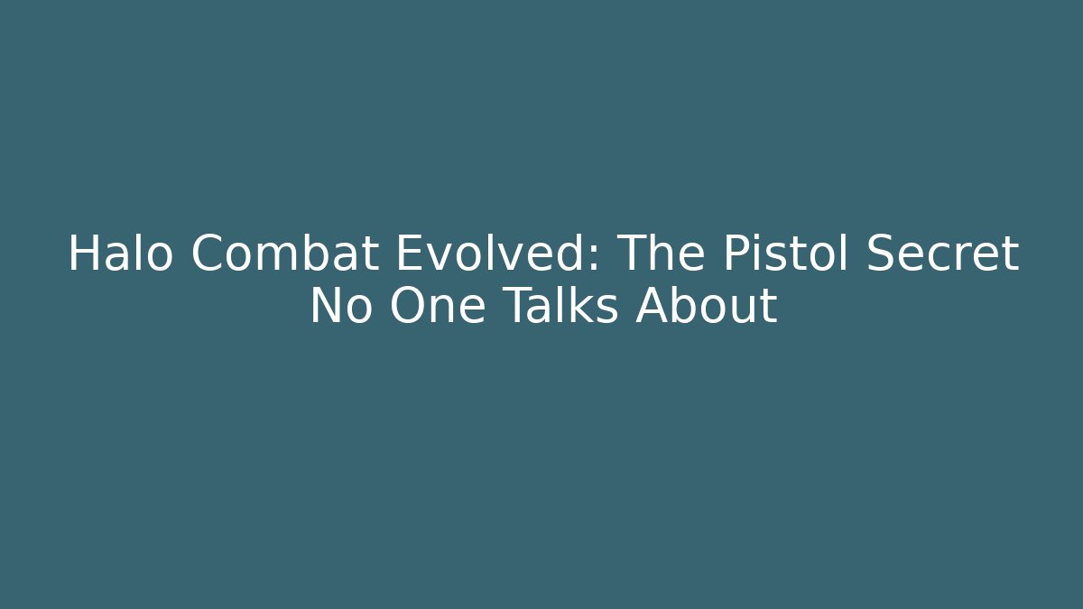 Halo Combat Evolved: The Pistol Secret No One Talks About