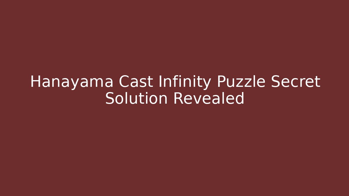 Hanayama Cast Infinity Puzzle Secret Solution Revealed