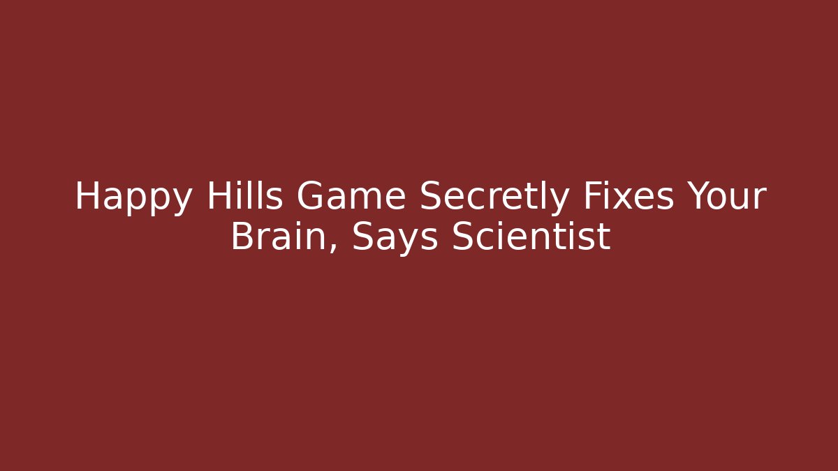 Happy Hills Game Secretly Fixes Your Brain, Says Scientist